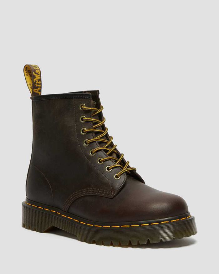 Dr Martens Vintersko Herre Mørke Brune 1460 Bex Crazy Horse Læder Lace Up 5317CAYXZ